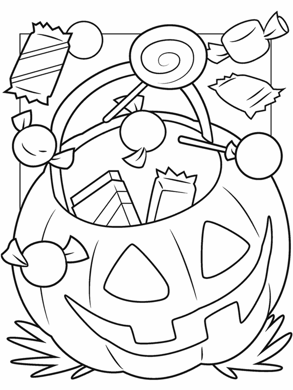 Halloween Treats Coloring Page